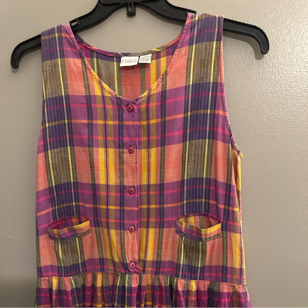 Casual Plaid Midi Dress in Berry & Mustard - Women - Picture 5 of 7